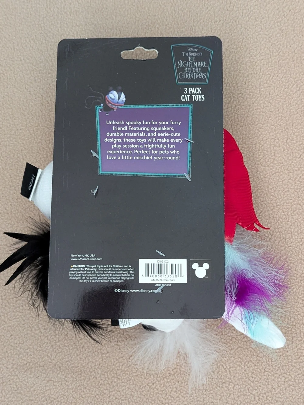 Brand New The Nightmare Before Christmas Cat Toy 3-Pack Sally & Jack & Zero